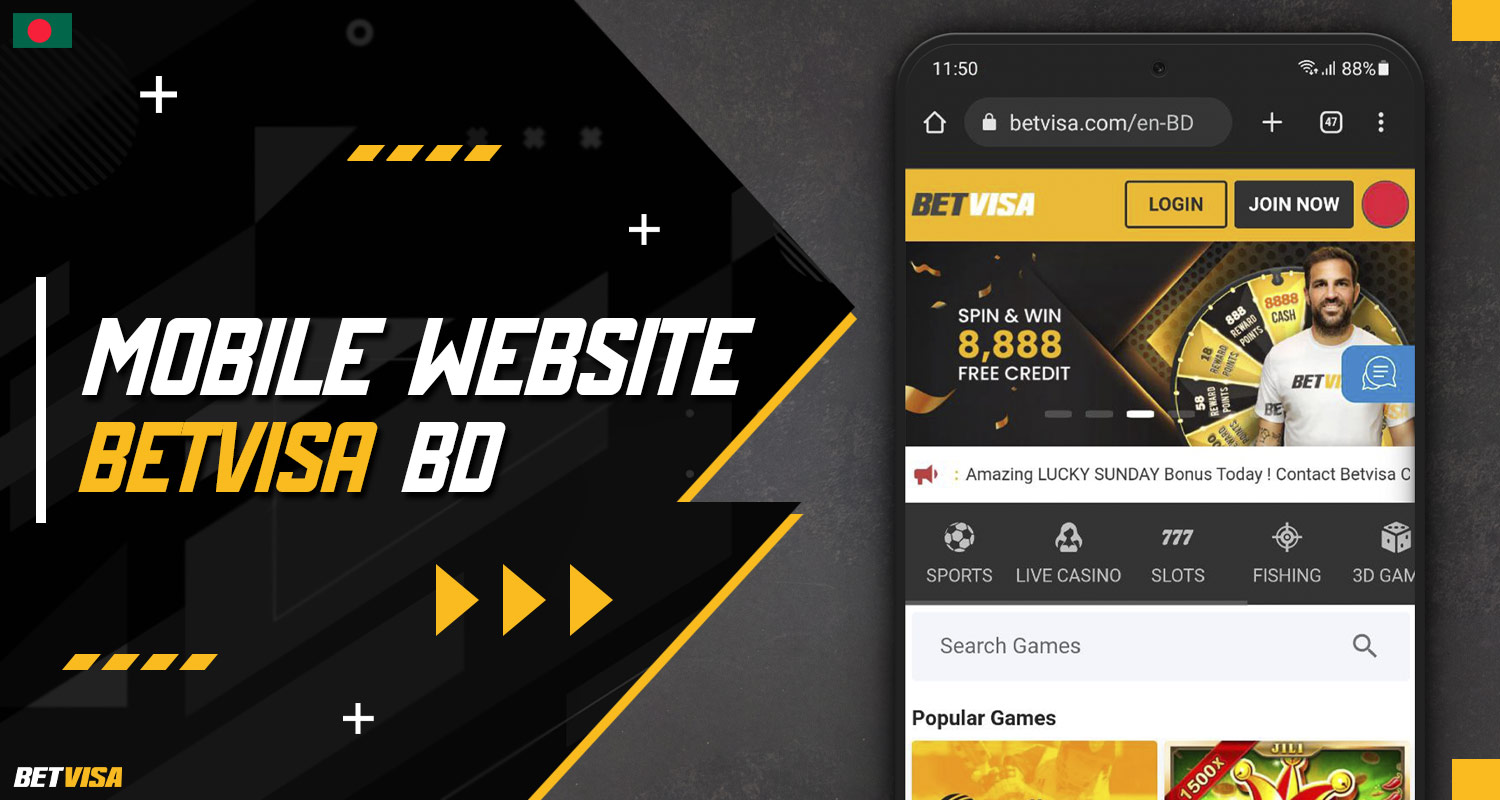 Detailed description of the BetVisa Bangladesh mobile website for Android and iOS